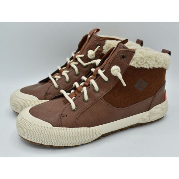 Sperry Womens Size 10 Pier Wave Wool Tan High Top Sneakers Booties Shoes - Picture 1 of 11